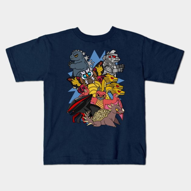 MONSTERZILLA MASH Kids T-Shirt by wss3